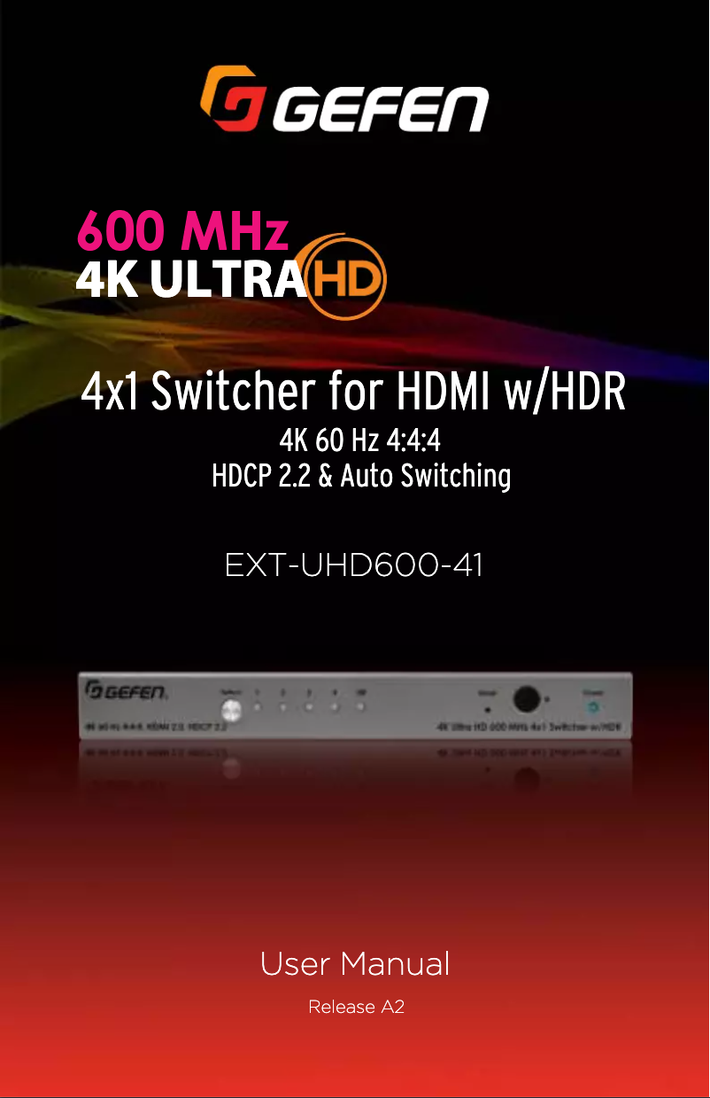 Page 1 of the manual User Manual Gefen EXT-UHD600-41