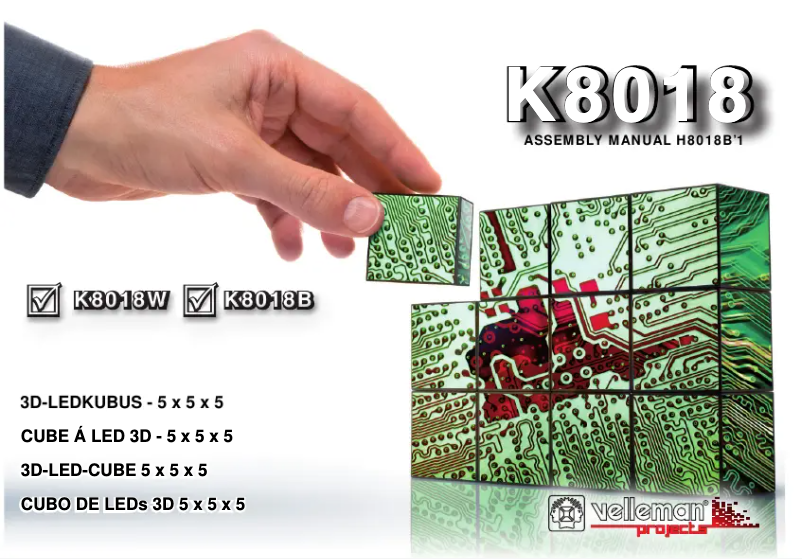 Page 1 of the manual User Manual Velleman K8018W