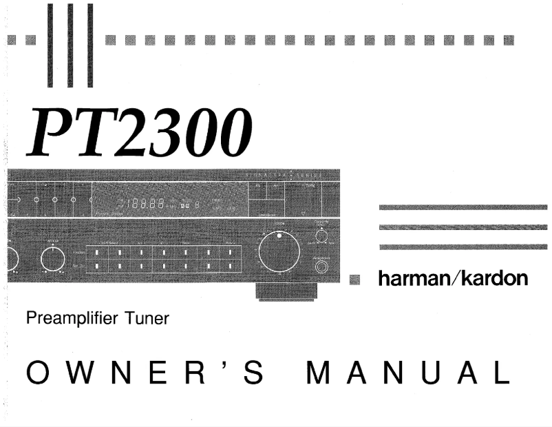 Page 1 of the manual User Manual Harman Kardon PT2300