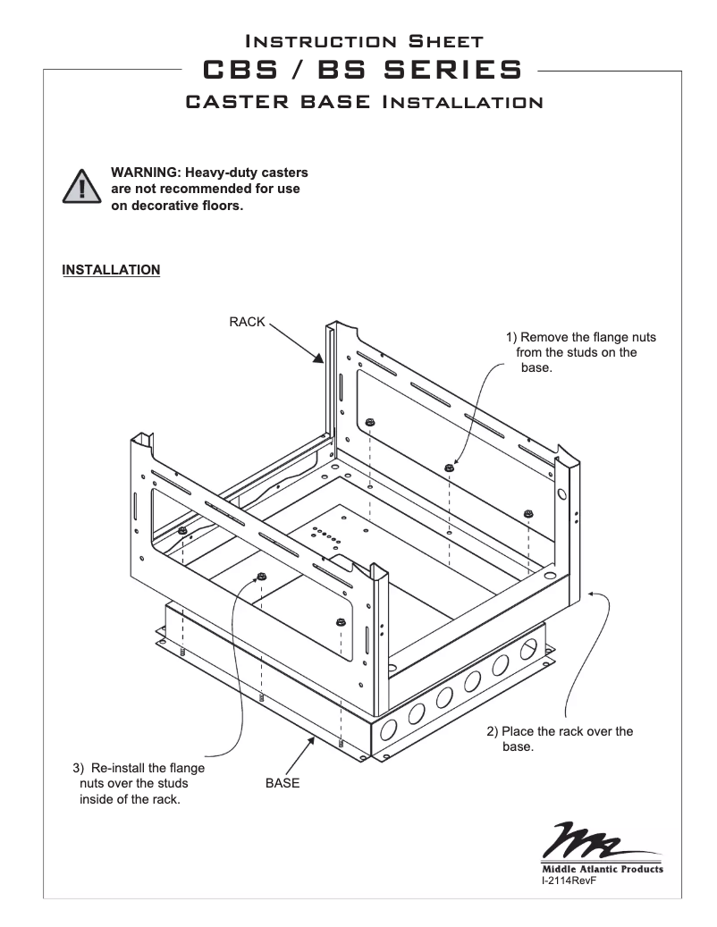 Page 1 of the manual User Manual Middle Atlantic CBS-MRK-31