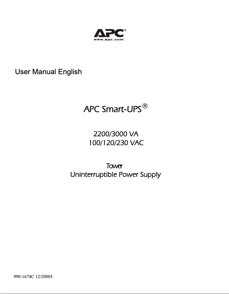 First page image of the manual for SUA3000JB