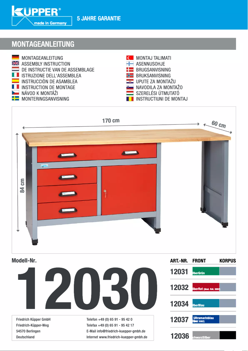 Page 1 of the manual User Manual Küpper 12037