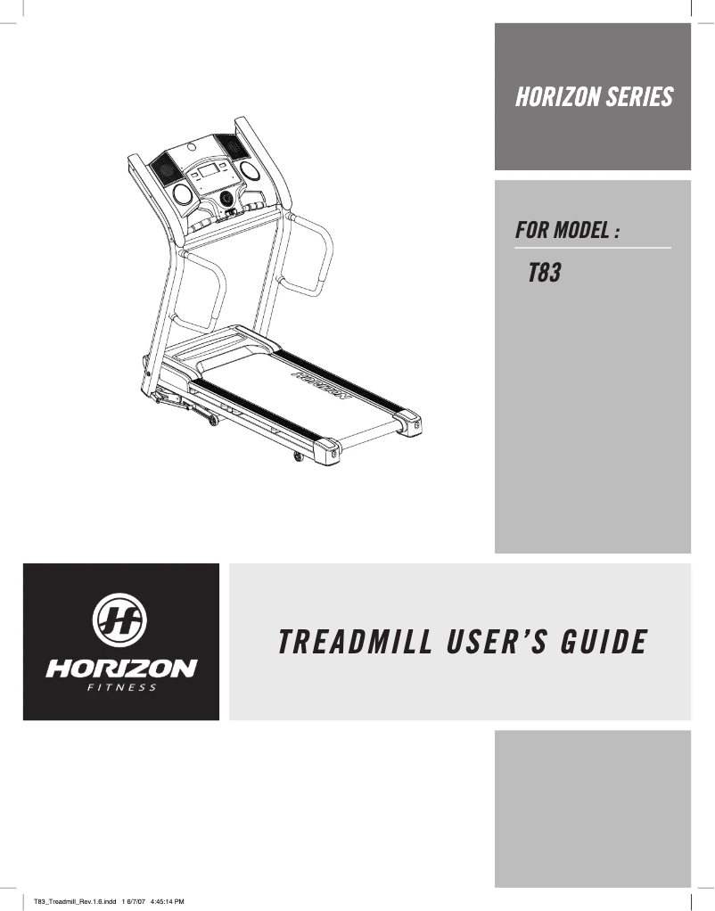 First page image of the manual for T83