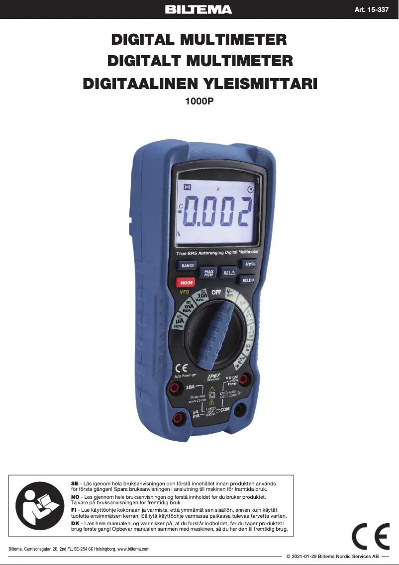 First page image of the manual for 15-337