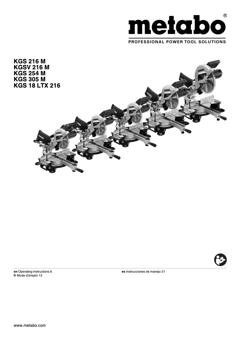 Page 1 of the manual User Manual Metabo KS 18 LTX 216