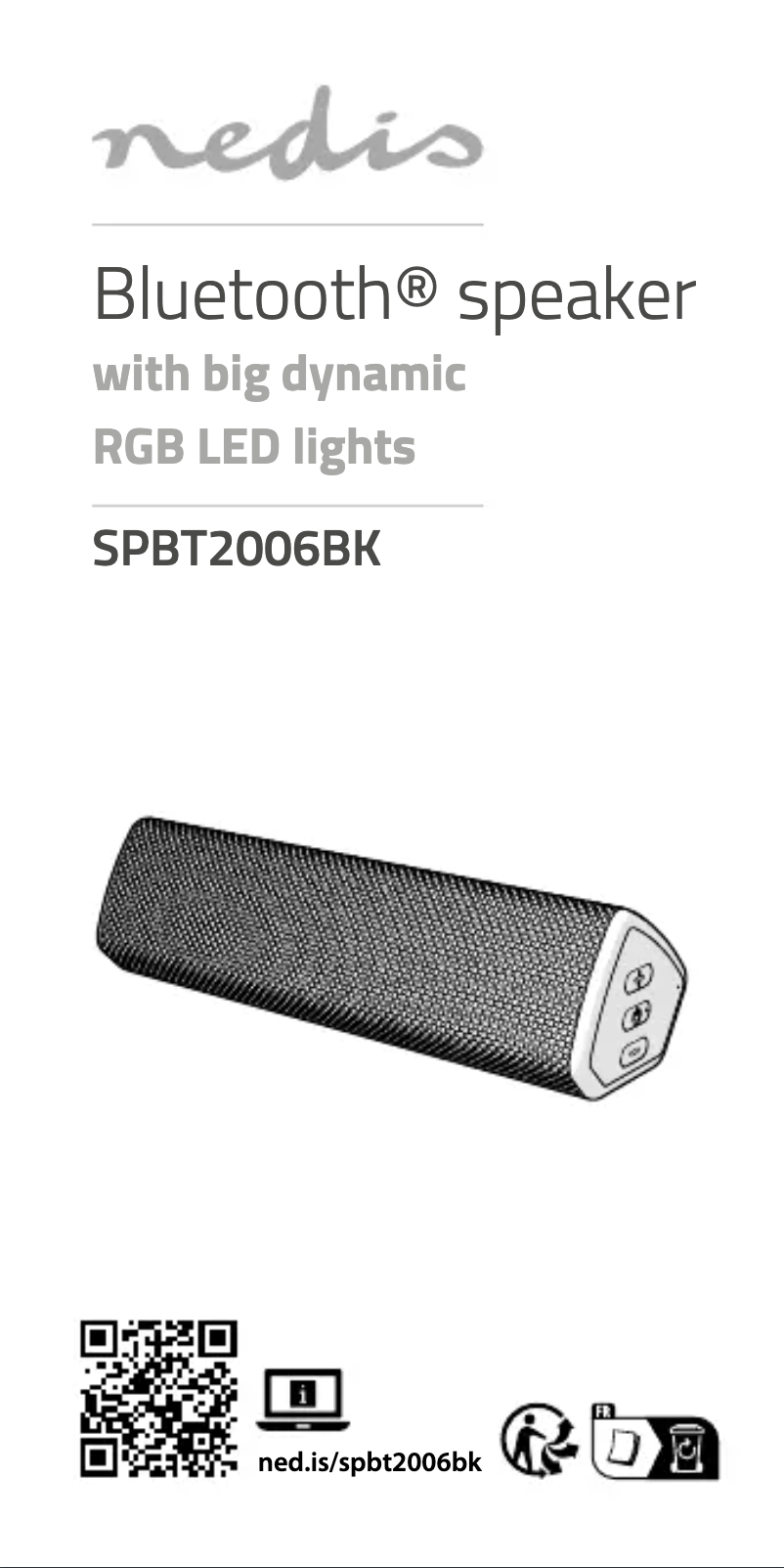 Page 1 of the manual User Manual Nedis SPBT2006BK