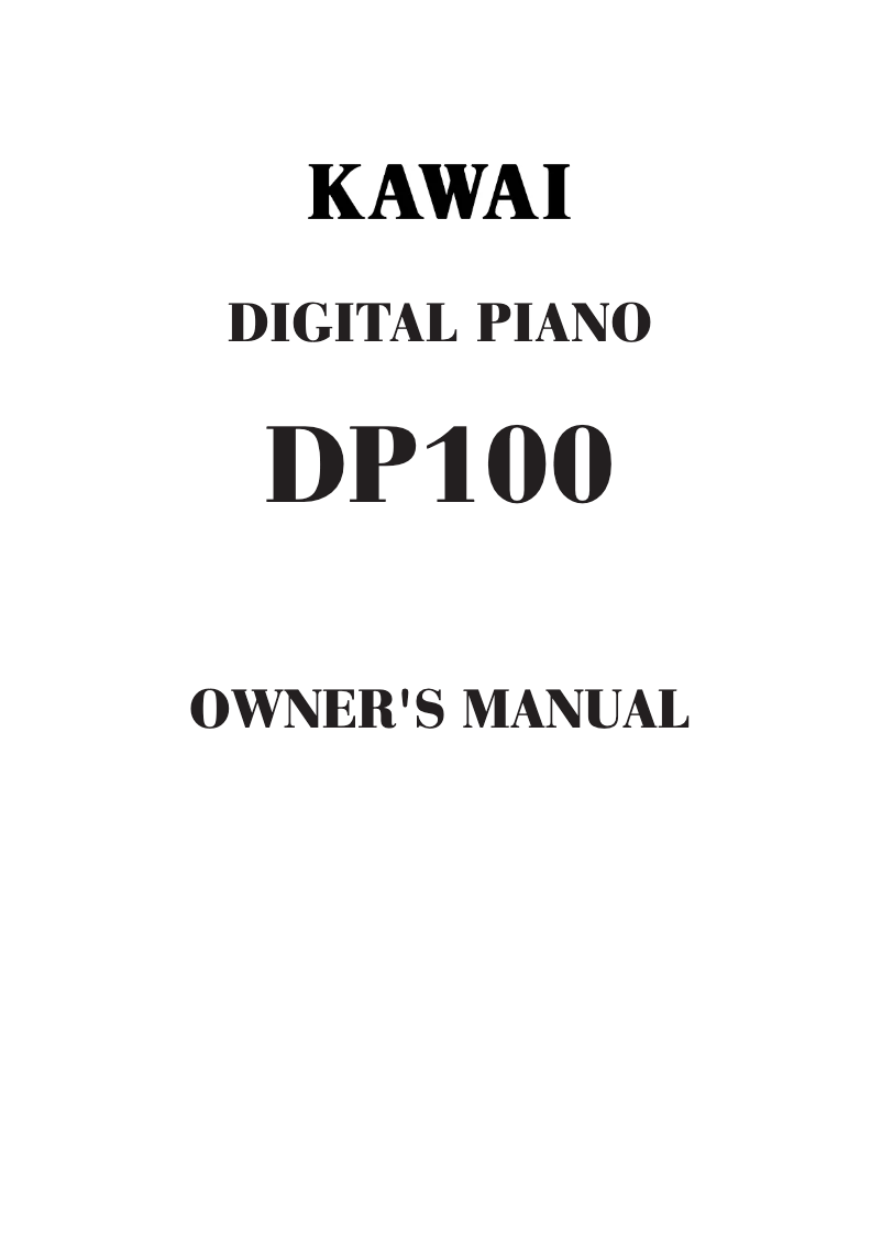 Page 1 of the manual User Manual Kawai DP100
