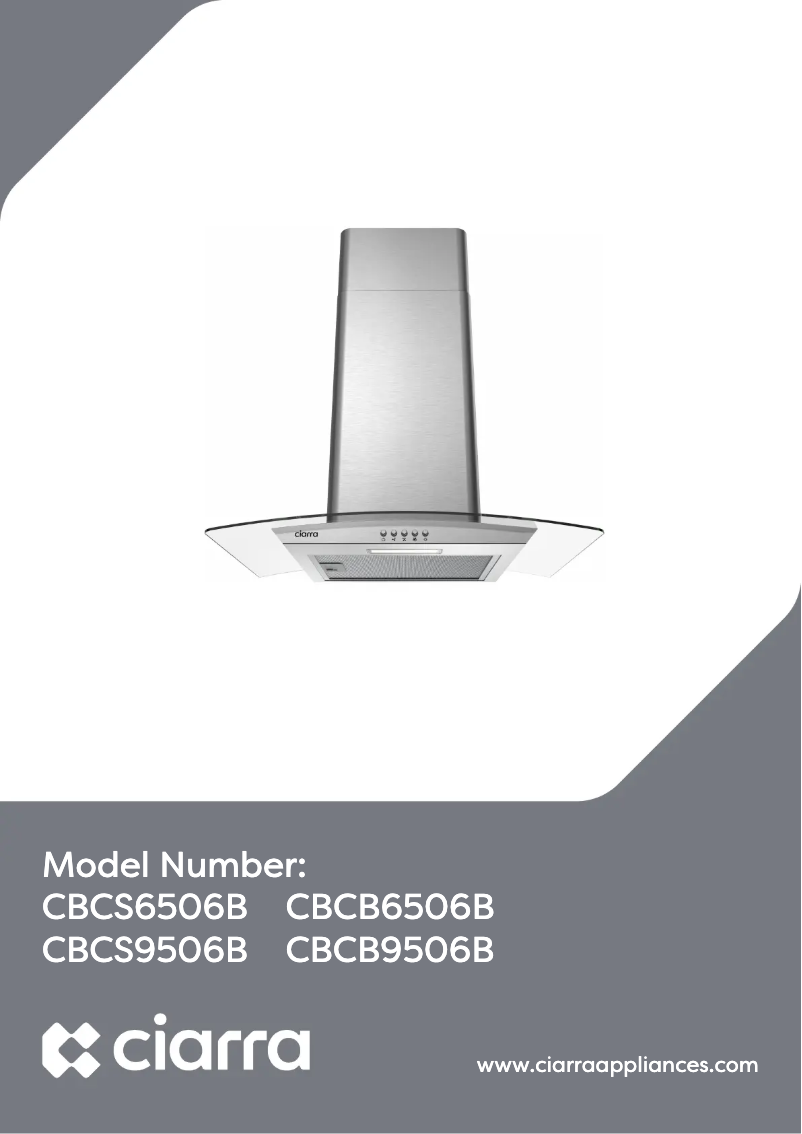First page image of the manual for CBCS6506B
