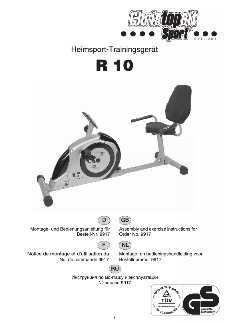 First page image of the manual for R 10
