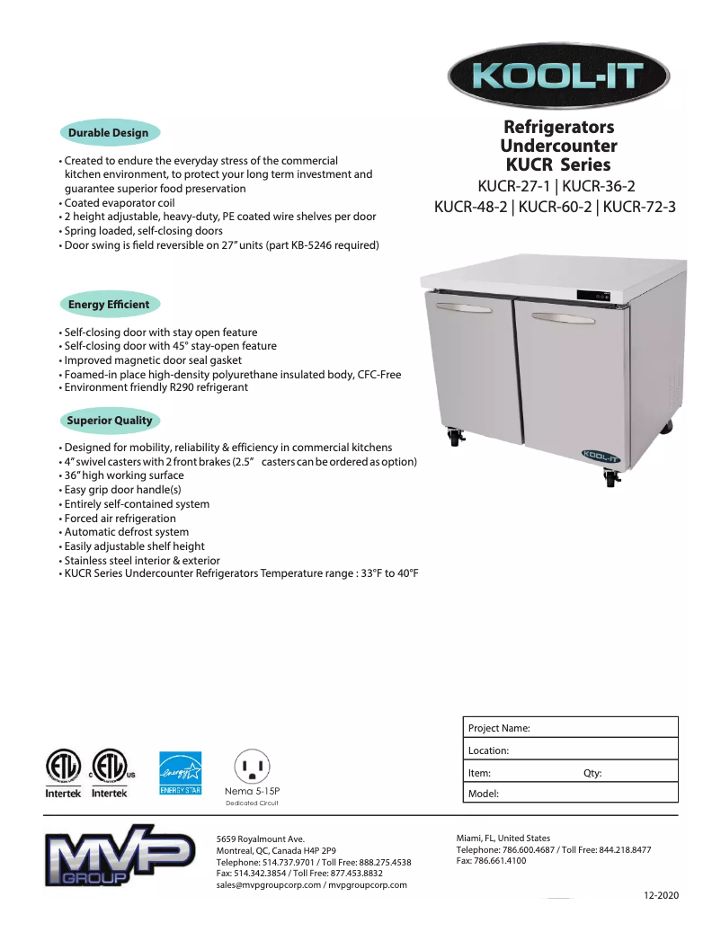 Page 1 of the manual User Manual Kool-It KUCR-27-1