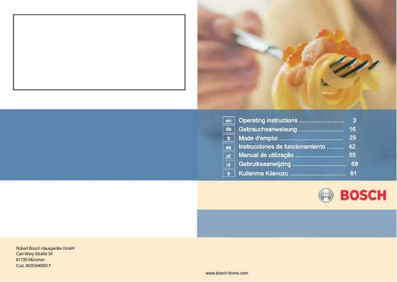 Page 1 of the manual User Manual Bosch PSA326B20E