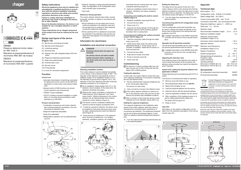 First page image of the manual for TXC513