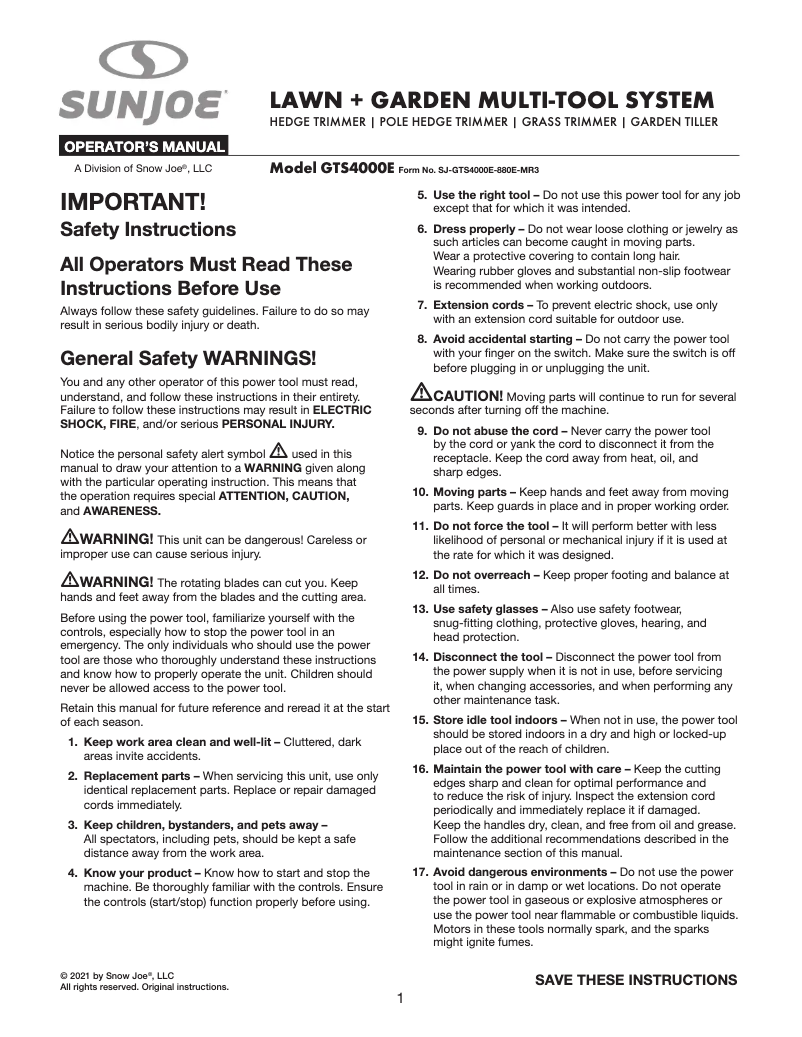 First page image of the manual for GTS4000E