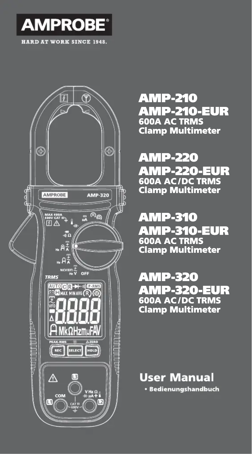 Page 1 of the manual User Manual Beha-Amprobe AMP-310-EUR