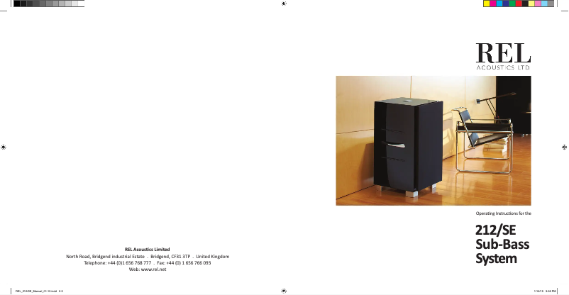 First page image of the manual for 212/SE