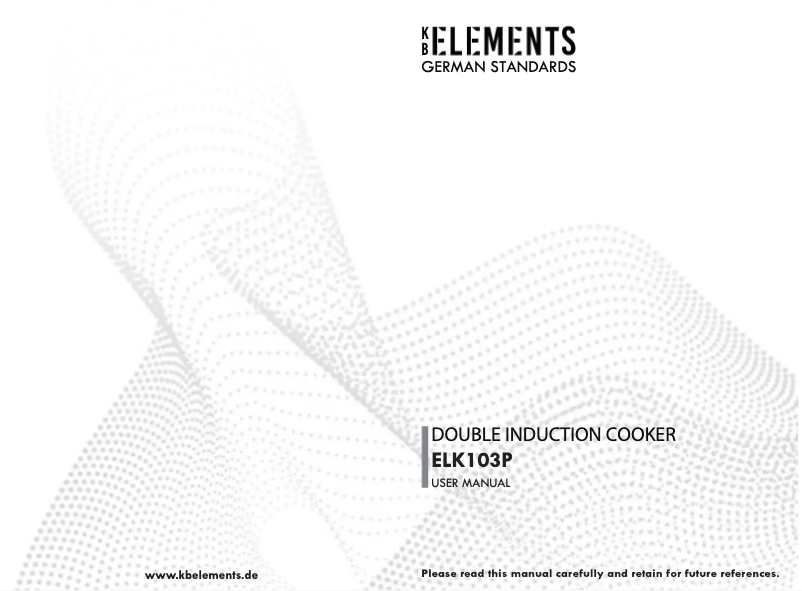 Page 1 of the manual User Manual KB Elements ELK103P