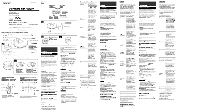 First page image of the manual for D-EJ118