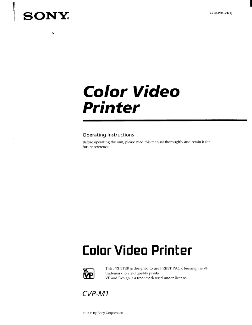 First page image of the manual for CVP-M1