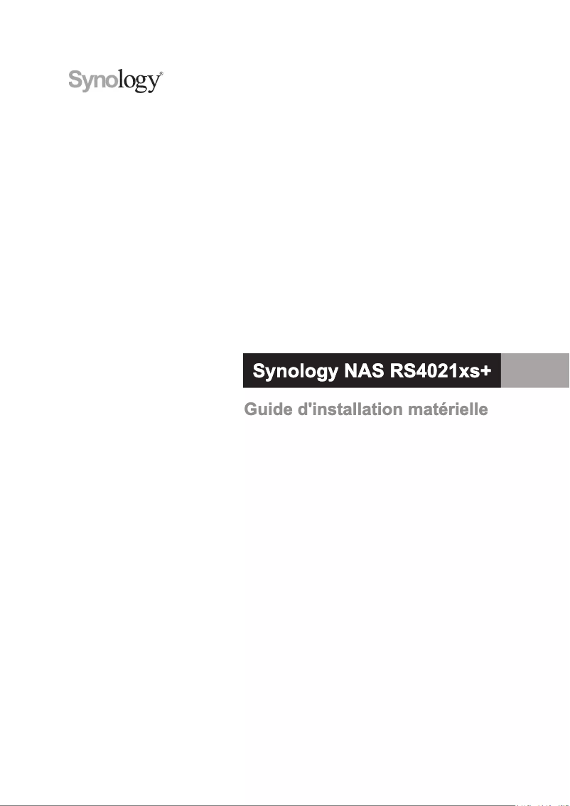 Page 1 of the manual User Manual Synology RackStation RS4021xs+