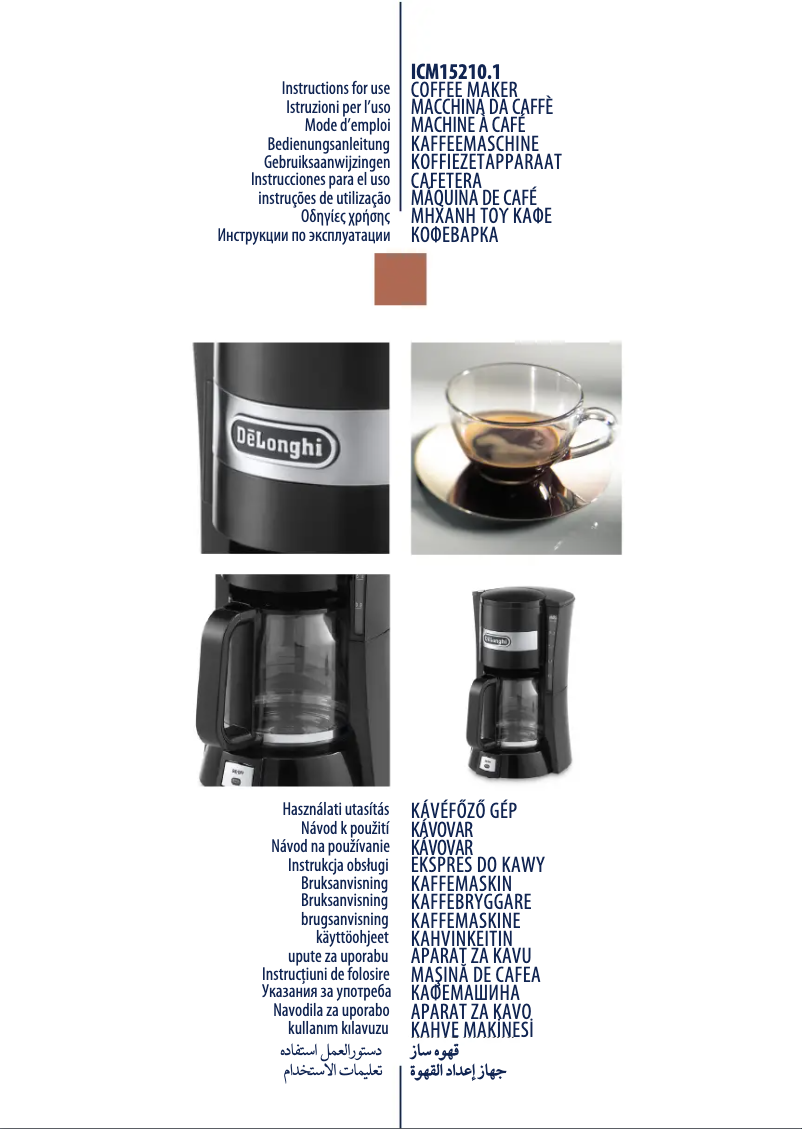 Page 1 of the manual User Manual DeLonghi ICM15210.1