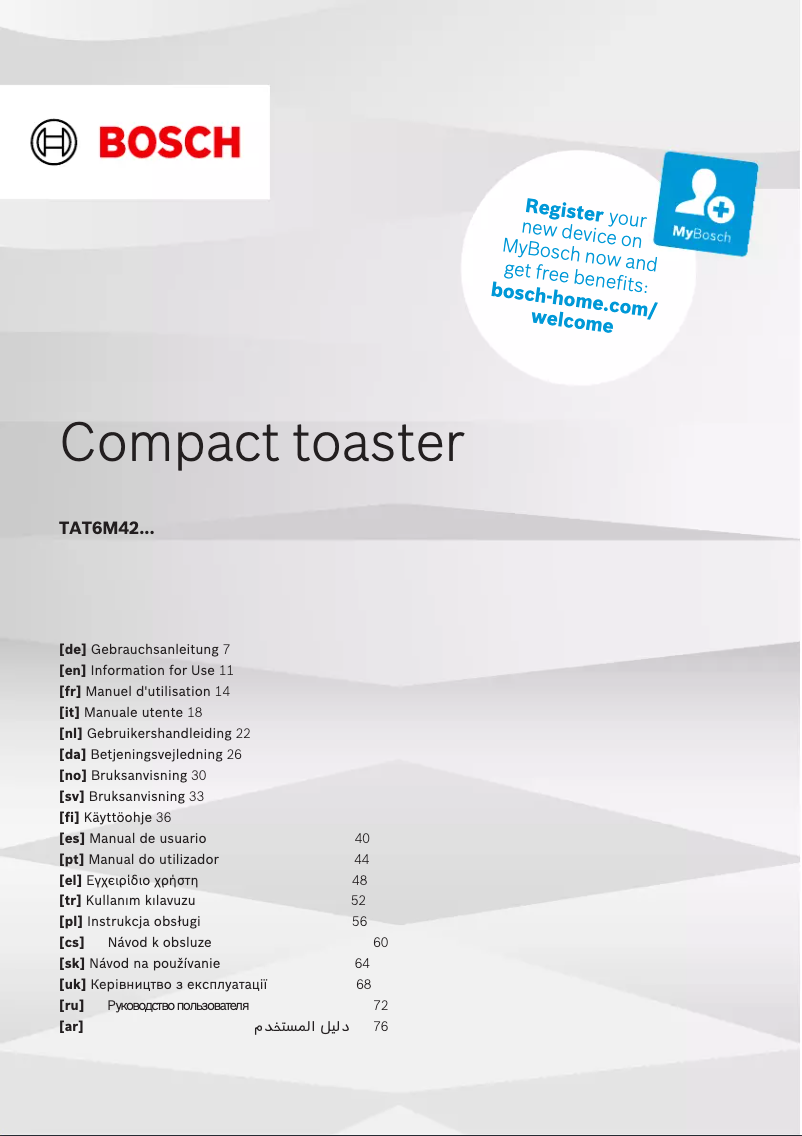 First page image of the manual for TAT6M420