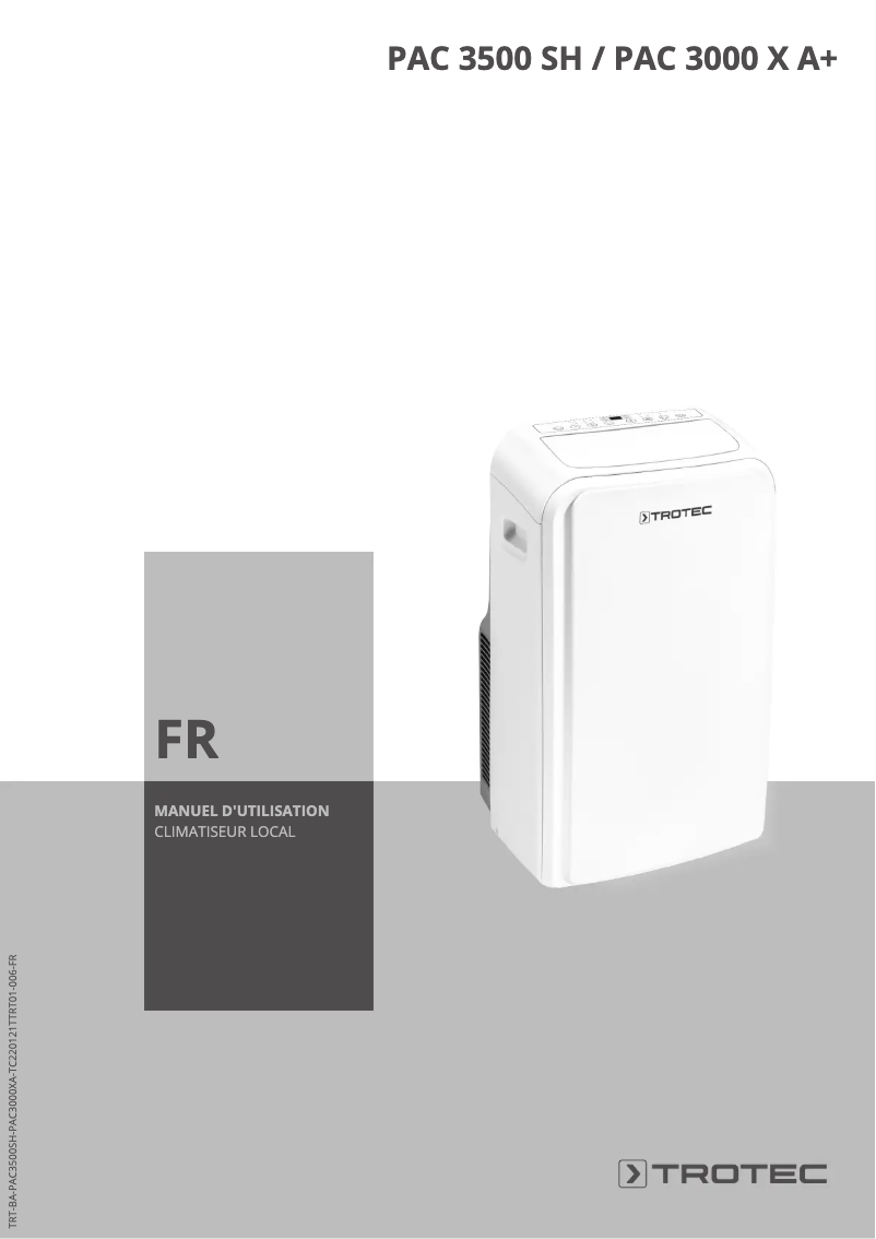 First page image of the manual for PAC 3500 SH