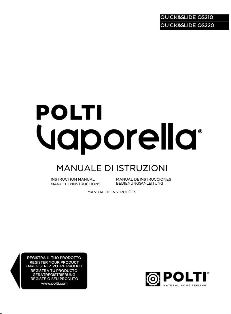 Page 1 of the manual User Manual Polti Vaporella Quick & Slide QS220
