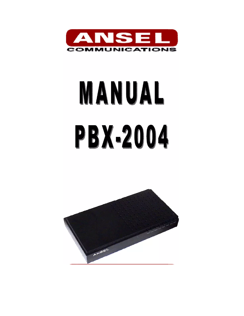 Page 1 of the manual User Manual Ansel PBX IP 2004