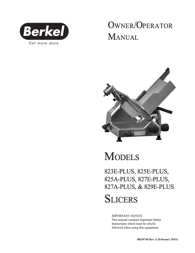 First page image of the manual for 825A-PLUS