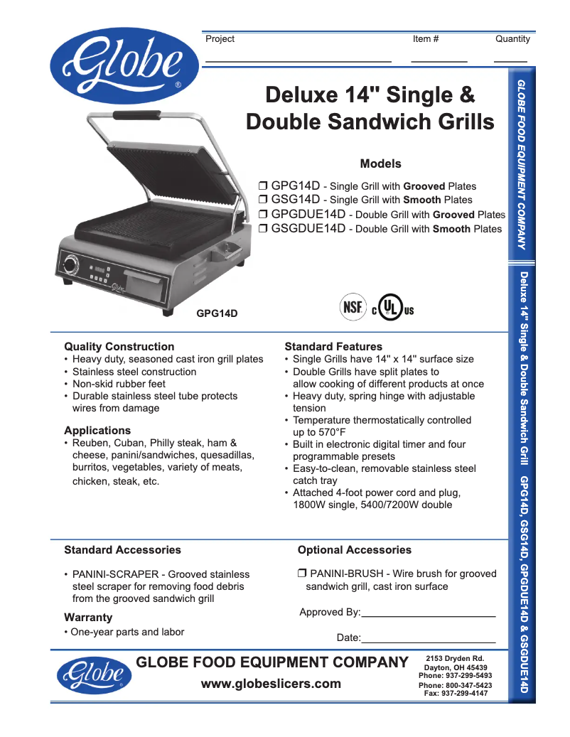 First page image of the manual for GPGDUE14D