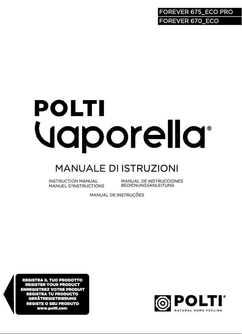 Page 1 of the manual User Manual Polti Vaporella Forever 670 ECO