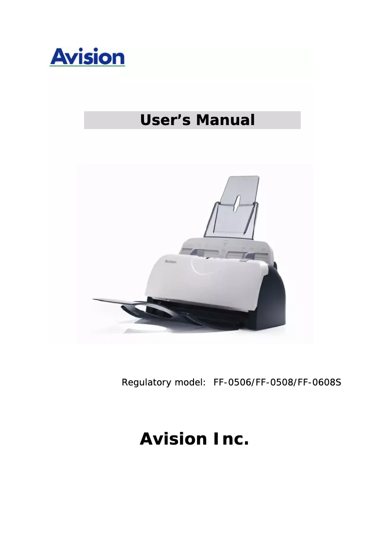 Page 1 of the manual User Manual Avision AV122