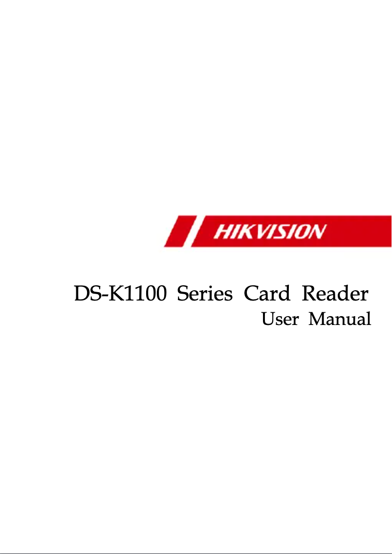 First page image of the manual for DS-K1104M