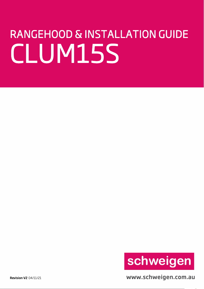 First page image of the manual for CLUM15S