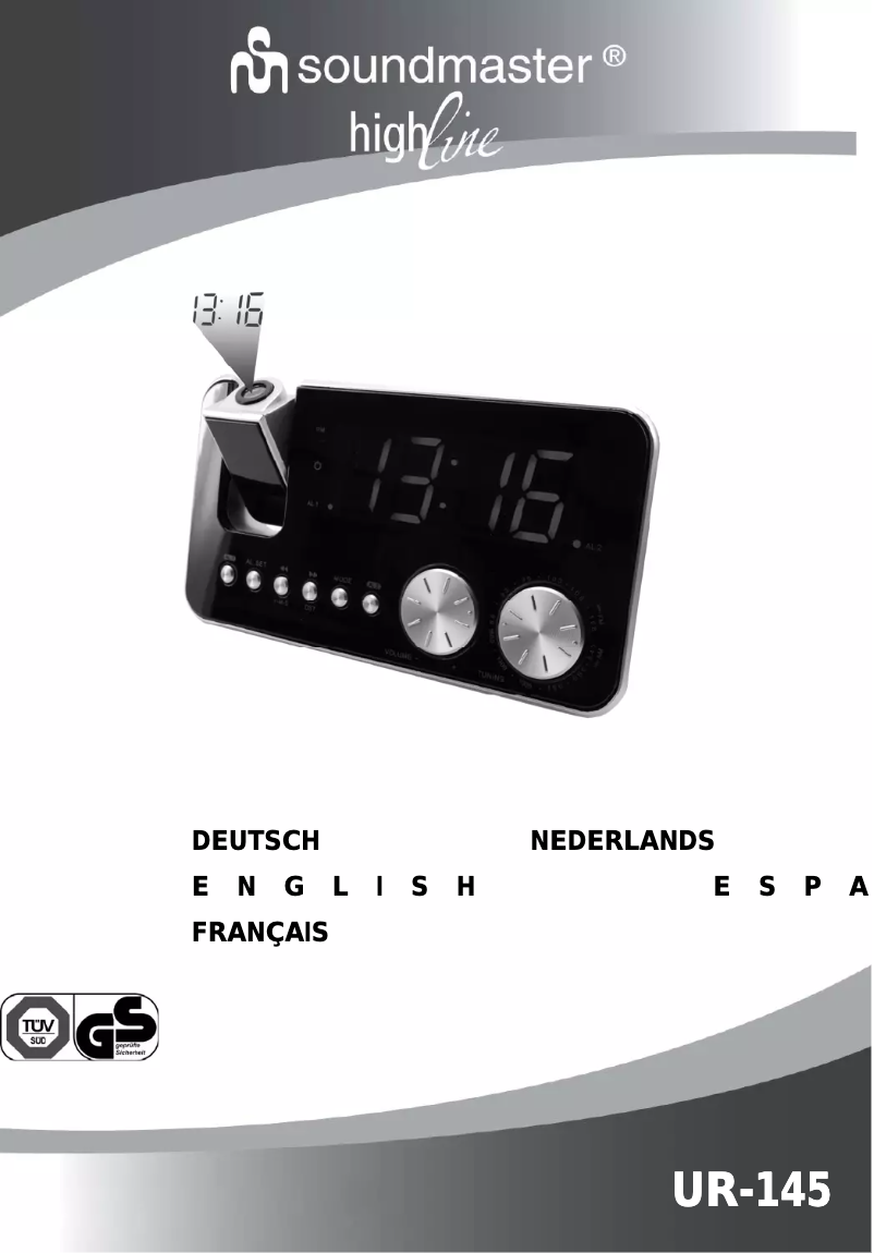 Page 1 of the manual User Manual Soundmaster UR145