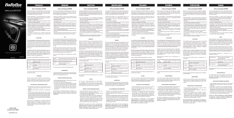 First page image of the manual for Retra-cord 2000 D371E