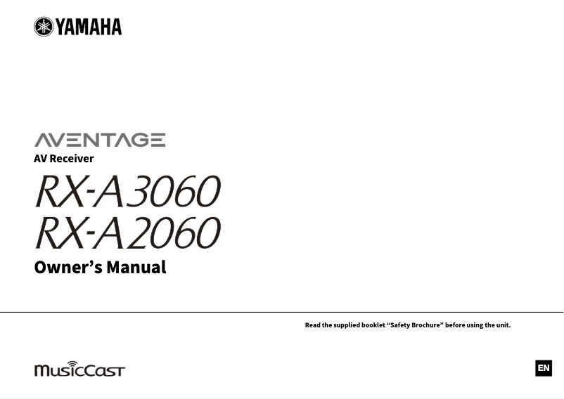 Page 1 of the manual Installation Guide Yamaha RX-A3060