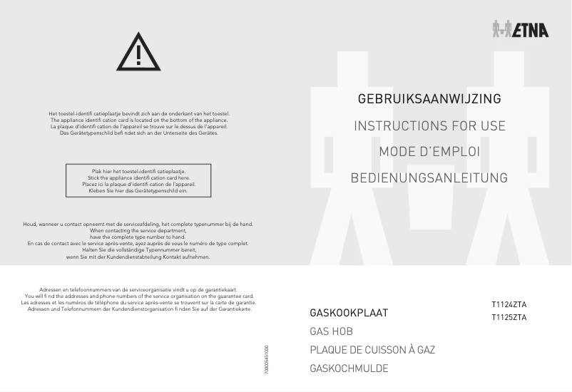 First page image of the manual for T1124ZTA