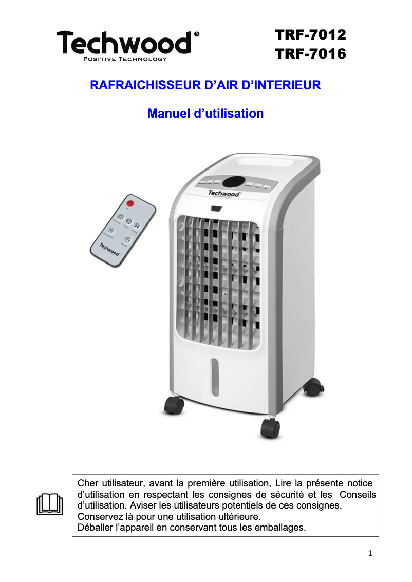 First page image of the manual for TRF-7012