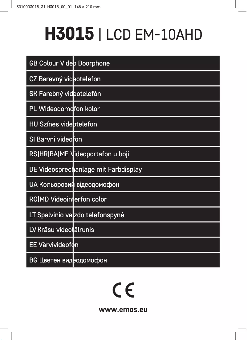 First page image of the manual for H3015