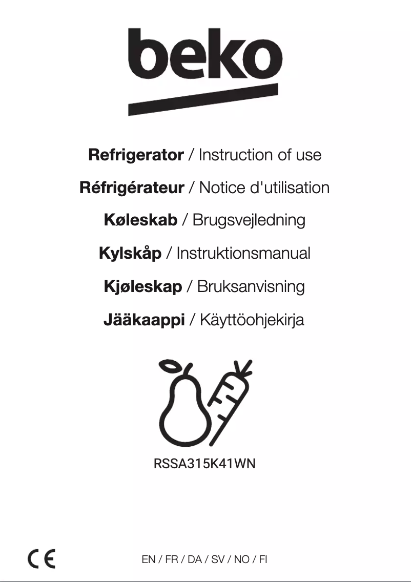First page image of the manual for RSSA315K41WN