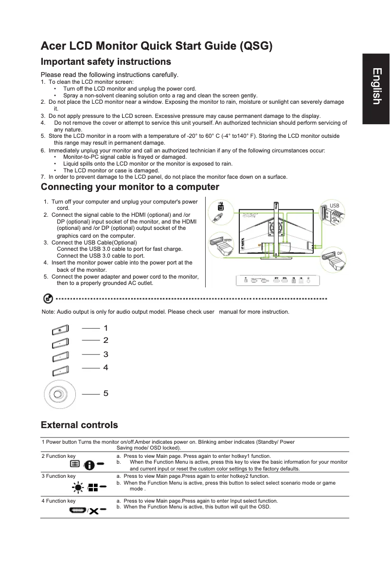 Page 1 of the manual Quick Start Guide Acer CP3271KP