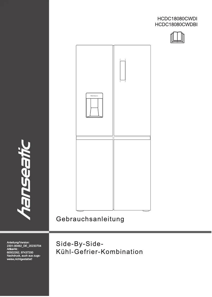 First page image of the manual for HCDC18080CWDBI