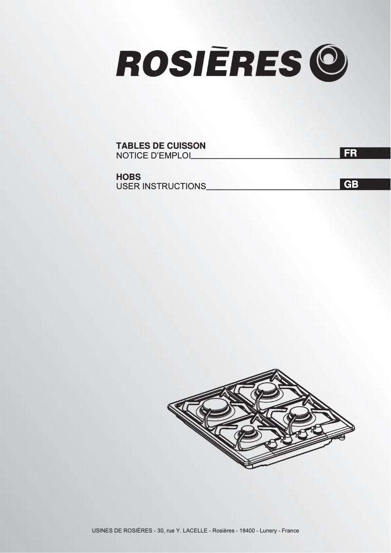 Page 1 of the manual User Manual Rosieres RTL640S EFA