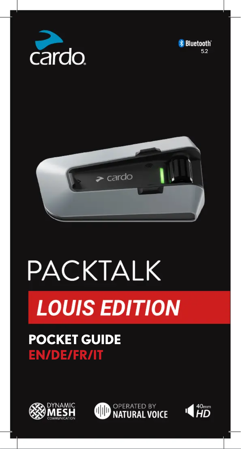Page 1 of the manual User Manual Cardo Packtalk Louis Edition