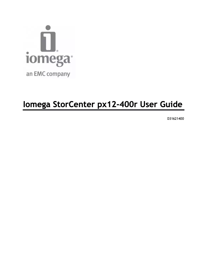 Page 1 de la notice Manuel utilisateur Iomega StorCenter px12-400r 12TB