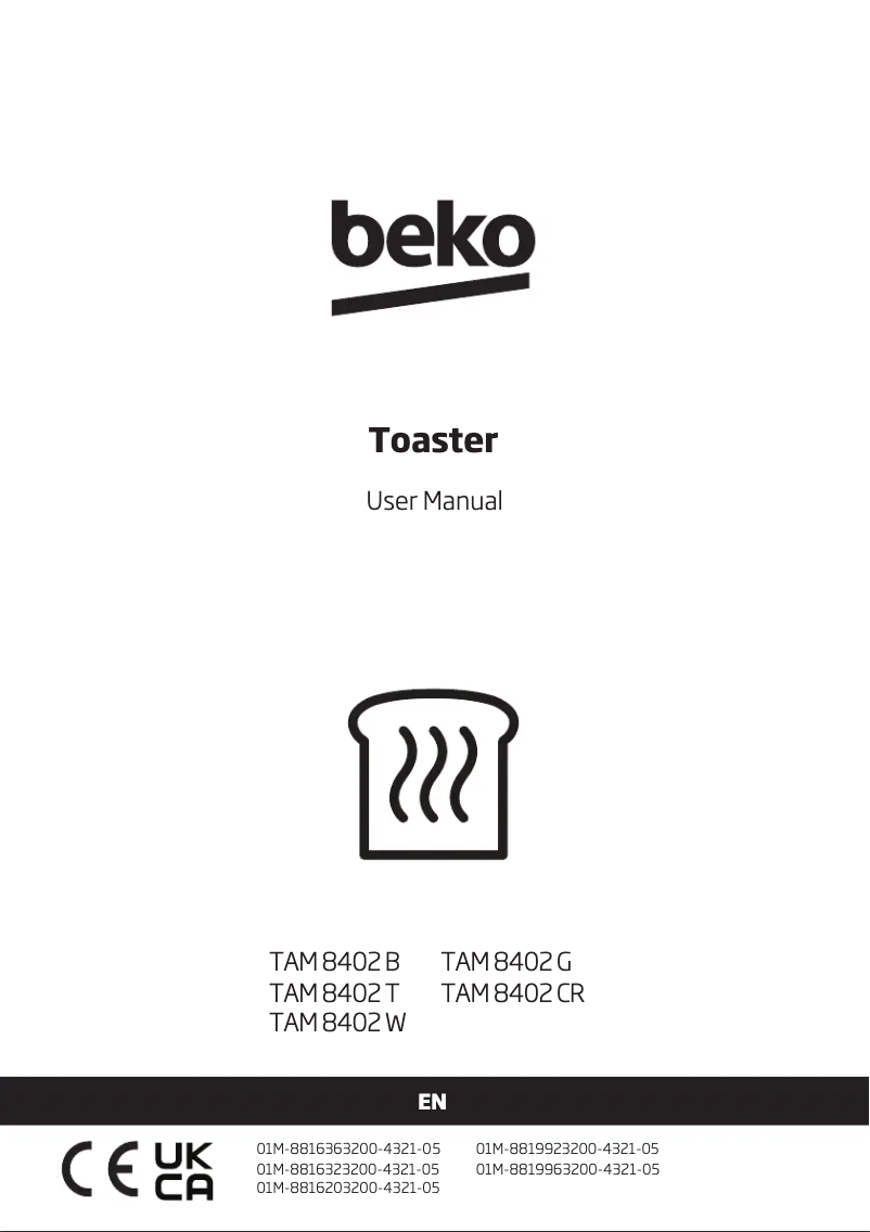 Page 1 of the manual User Manual Beko TAM8402G