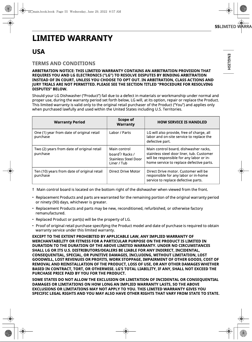 First page image of the manual for LDTH7972D