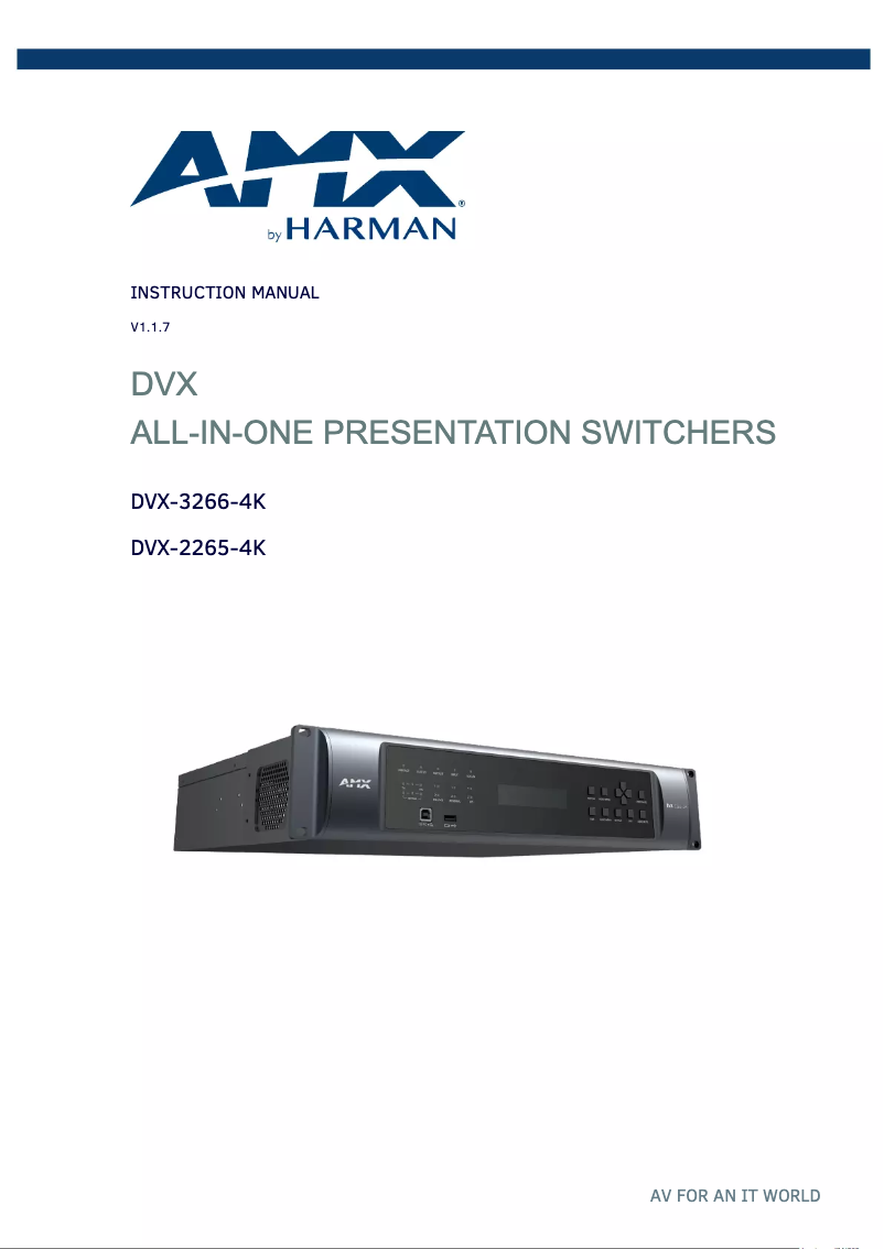 First page image of the manual for DVX-3266-4K