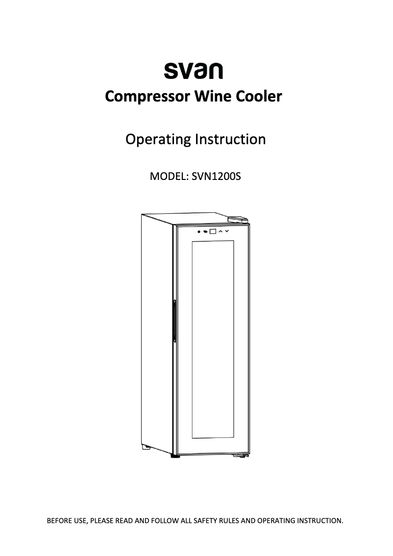 First page image of the manual for SVN1200S
